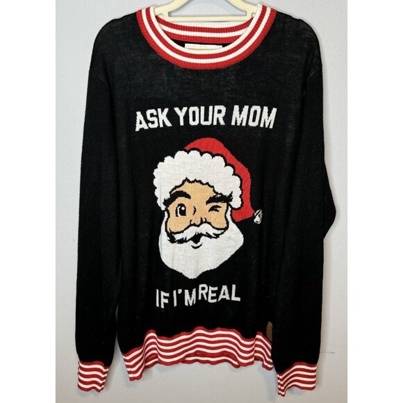 Tipsy Elves Sweater XL Christmas Extra Large Ask Your Mom Santa Funny Men’s